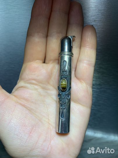 Серебряный набор женщине заджигалка и мундштук