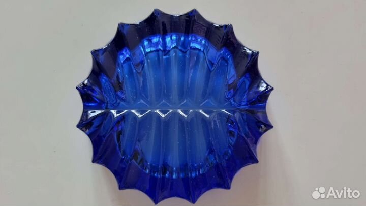 Пепельница синее стекло СССР