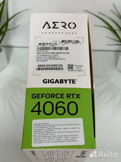 Gigabyte RTX 4060 Aero OC Новая