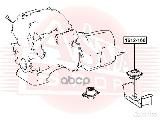 Подушка коробки скоростей 1612166 asva