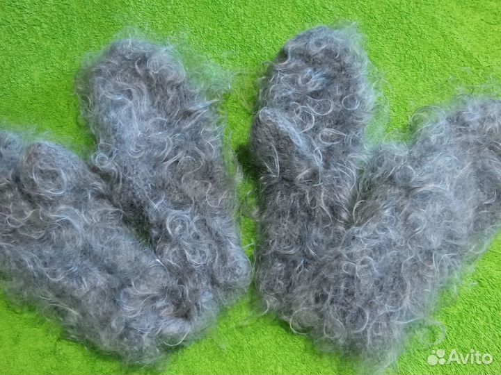 Пуховые варежки-рукавички 