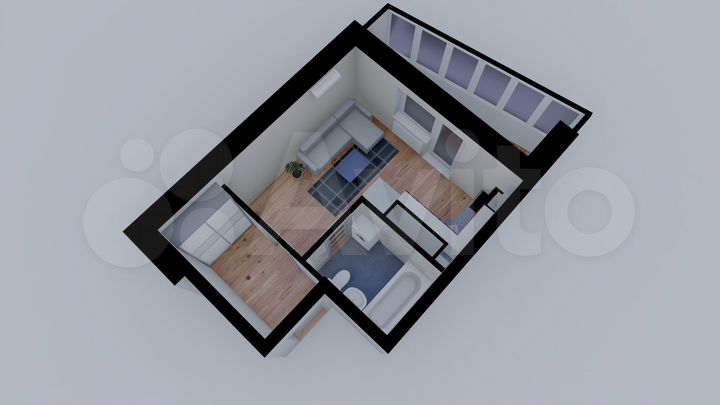 Квартира-студия, 28,7 м², 4/16 эт.