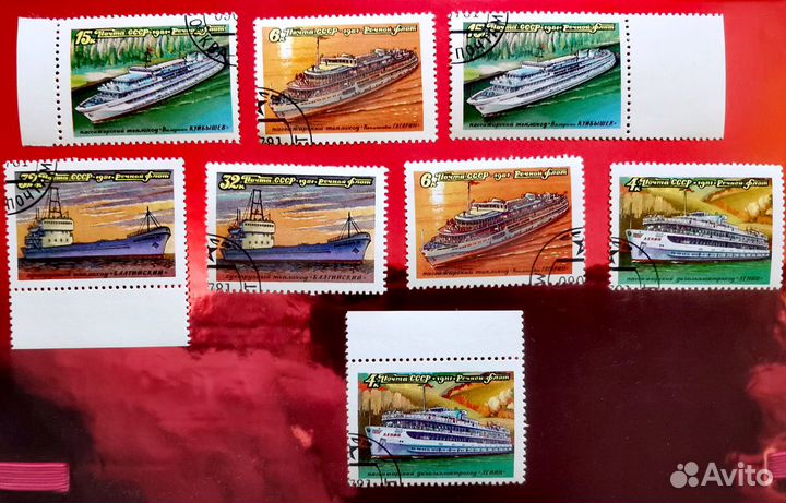 Советские марки Корабли / 46 штуки