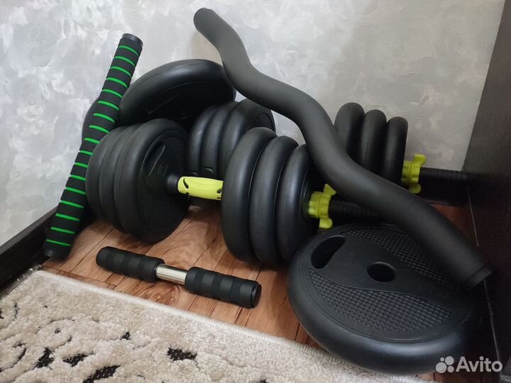Гантели разборные + две штанги