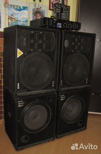 Колонки Сабы 2160W Усилитель Yamaha Микшер Lomeho