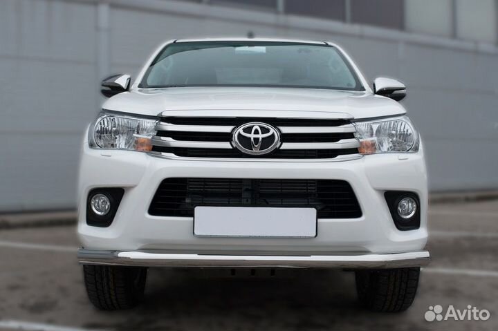 Защита переднего бампера D76 Toyota Hilux 2015+