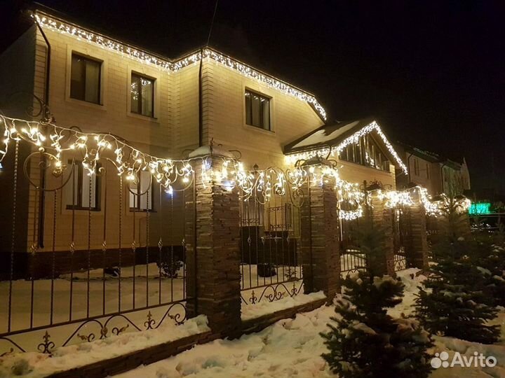 Монтаж гирлянд на дом / Гарантия 1 год