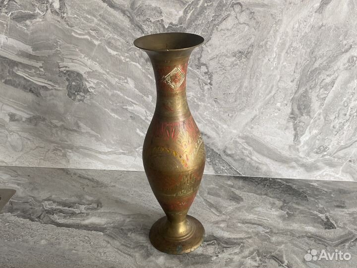 Антикварная ваза латунь Индия