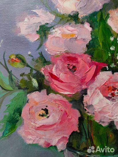 Розы картина маслом. Цветочная живопись