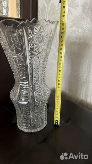 Большая хрустальная ваза для цветов СССР
