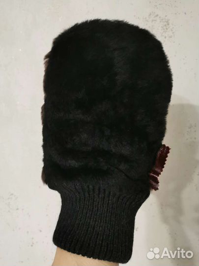 Новая чистящая рукавица из натурального меха