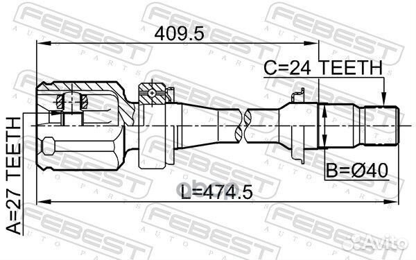 0111-ACV30RH ШРУС внутренний правый к-кт Toyot