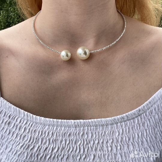 Колье и браслет новый комплект с жемчугом