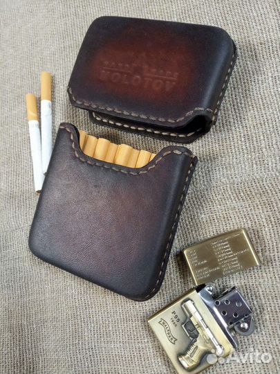 Портсигар кожаный