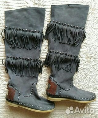 Сапоги Италия Замша Новые Модные 38 размер