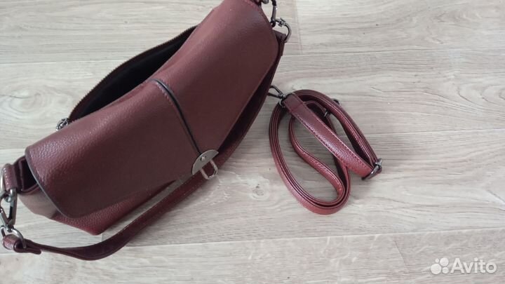 Сумка натуральная кожа бордо