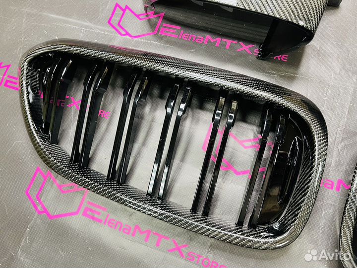 Ноздри крышки зеркал BMW G30, карбон, до рест