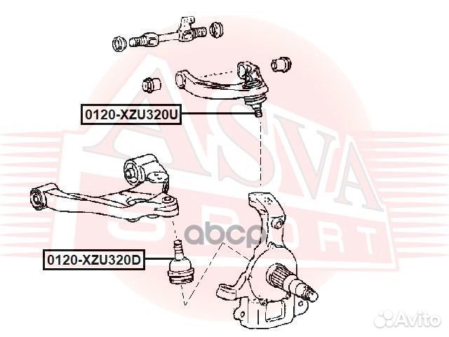 Опора шаровая L/R (снизу) 0120-XZU320D asva