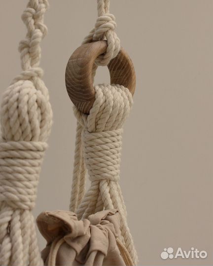 Сумка макраме кросс-боди ручной работы с Ясенем