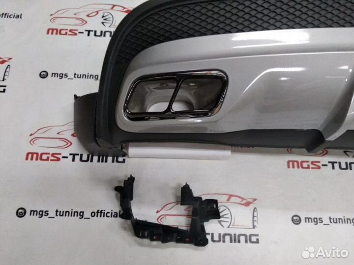 Хром диффузор черные насадки Mercedes GLA 45 AMG