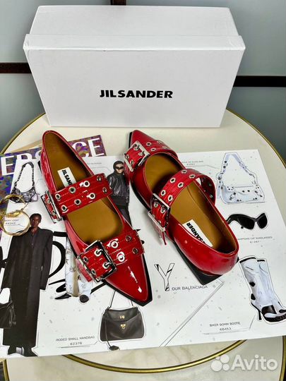 Балетки jil sander женские лак