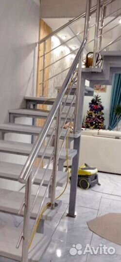 Перила в частный дом из нержавеющей стали