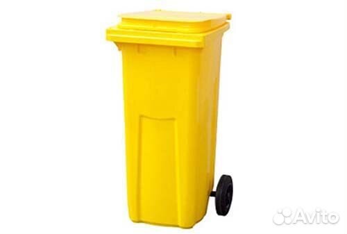 Евроконтейнер для мусора РФ 120 л желтый