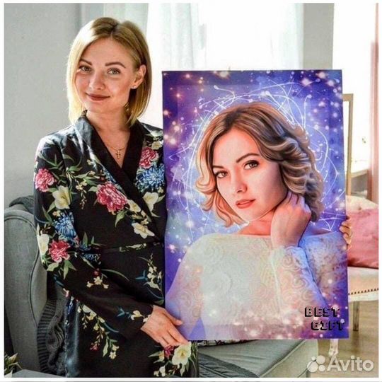 Портрет на холсте по фото на заказ