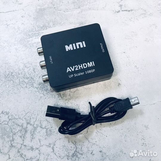 Адаптер конвертер AV-hdmi c питанием