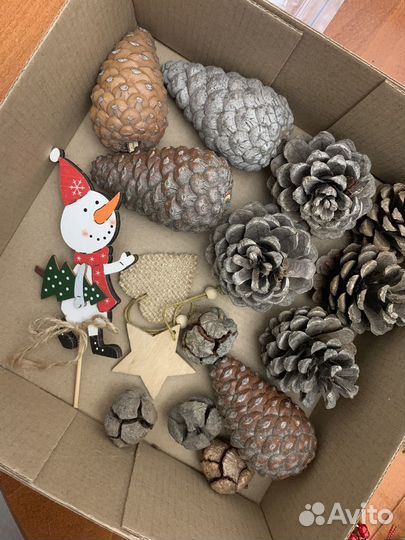 Новогодний декор на стол набор композиция подарок