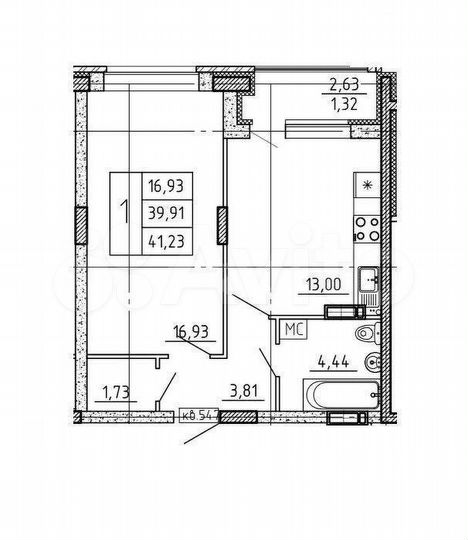 2-к. квартира, 39 м², 11/18 эт.