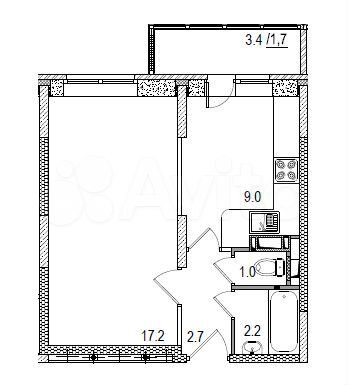 1-к. квартира, 35,5 м², 11/17 эт.