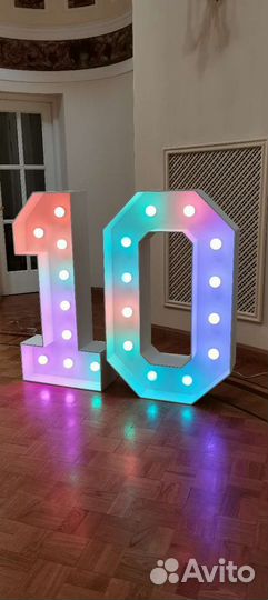 Аренда цифр с лампочками на мероприятие
