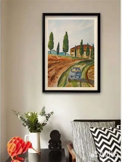 Прованский пейзаж акварелью 2