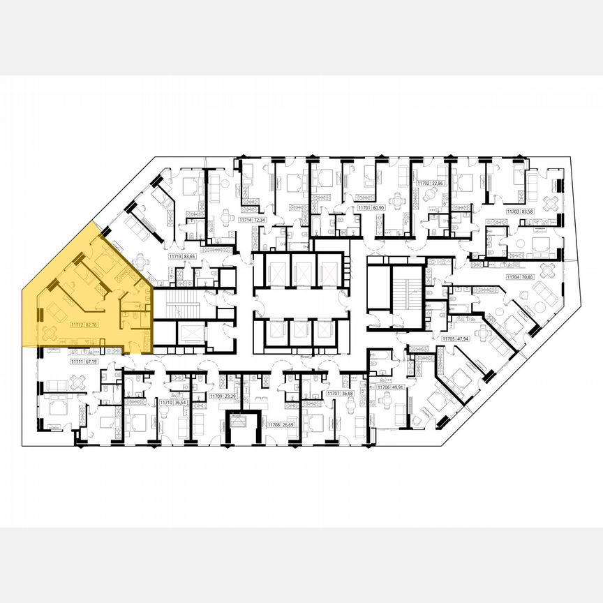 2-к. квартира, 82,5 м², 17/55 эт.