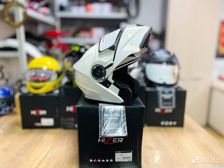 Шлем мото модуляр hizer 627 2 визора