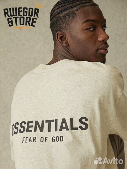 Футболка essentials fear of god оверсайз