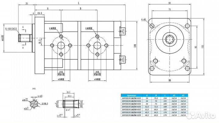 Насос шестеренный нш-14М-14М (MF Hydraulic)