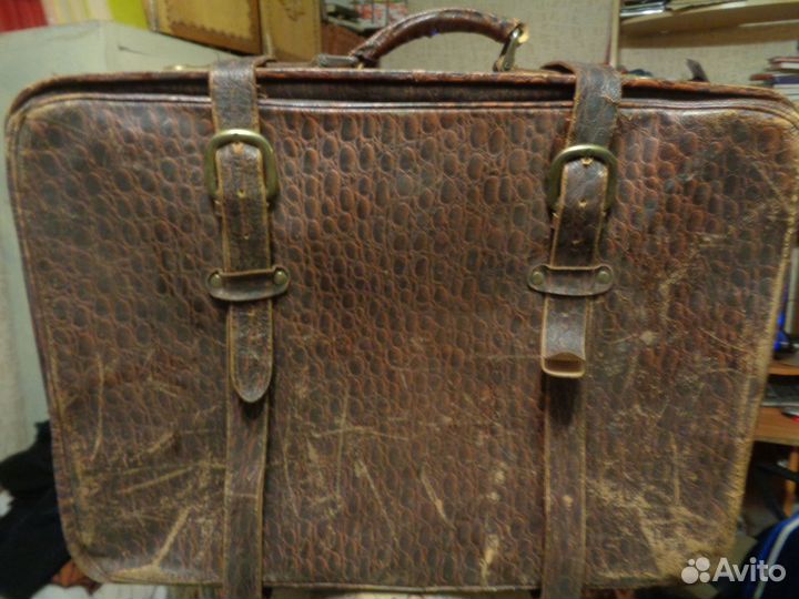 Чемодан Германия, ретро, из крокодиловой кожи