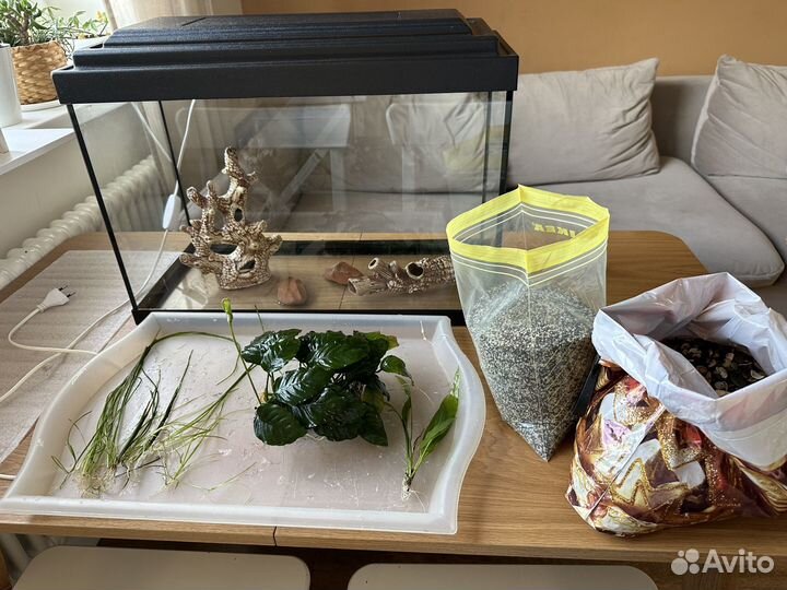 Аквариум с декором 54 х 24 х 35