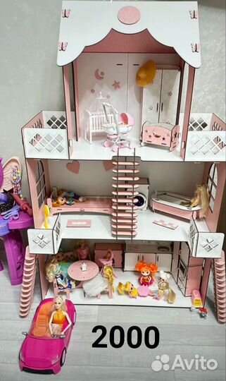Кукольный домик для барби с мебелью