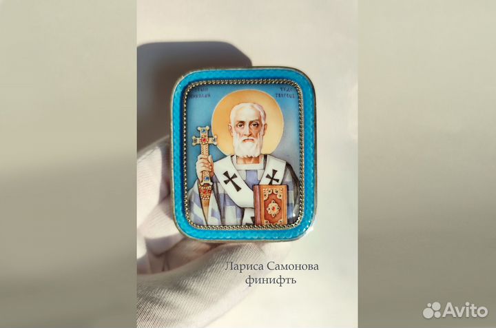 Ростовская финифть,николай чудотворец,Угодник,эмал