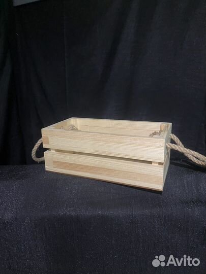 Ящик подарочный с веревоными ручками