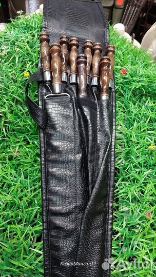 Шампура в кожаном чехле