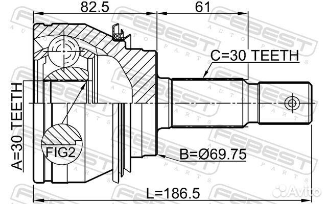 Шрус внешний перед 0110GRJ150 Febest