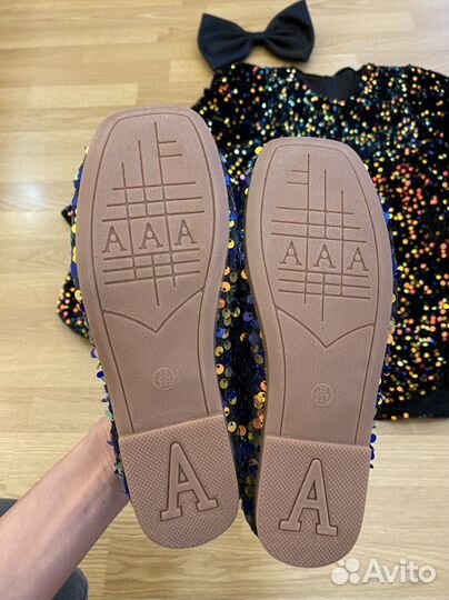 Балетки для девочки блестящие р. 33