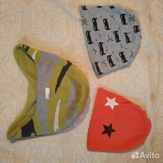 Шапки на мальчика 1-7 лет (48-54см)