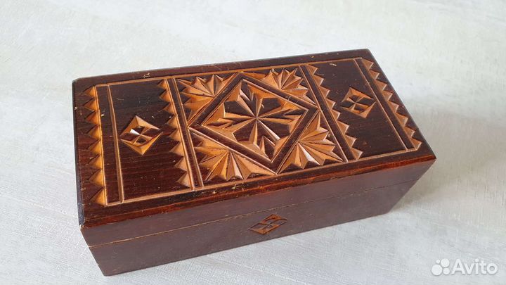 Шкатулка СССР дерево резная металл Жостово