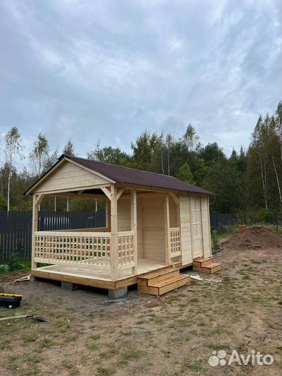 Беседка с хозблоком