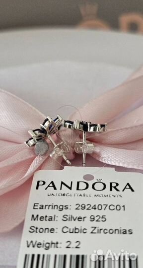 Серьги Сверкающий гербарий Pandora Оригинал